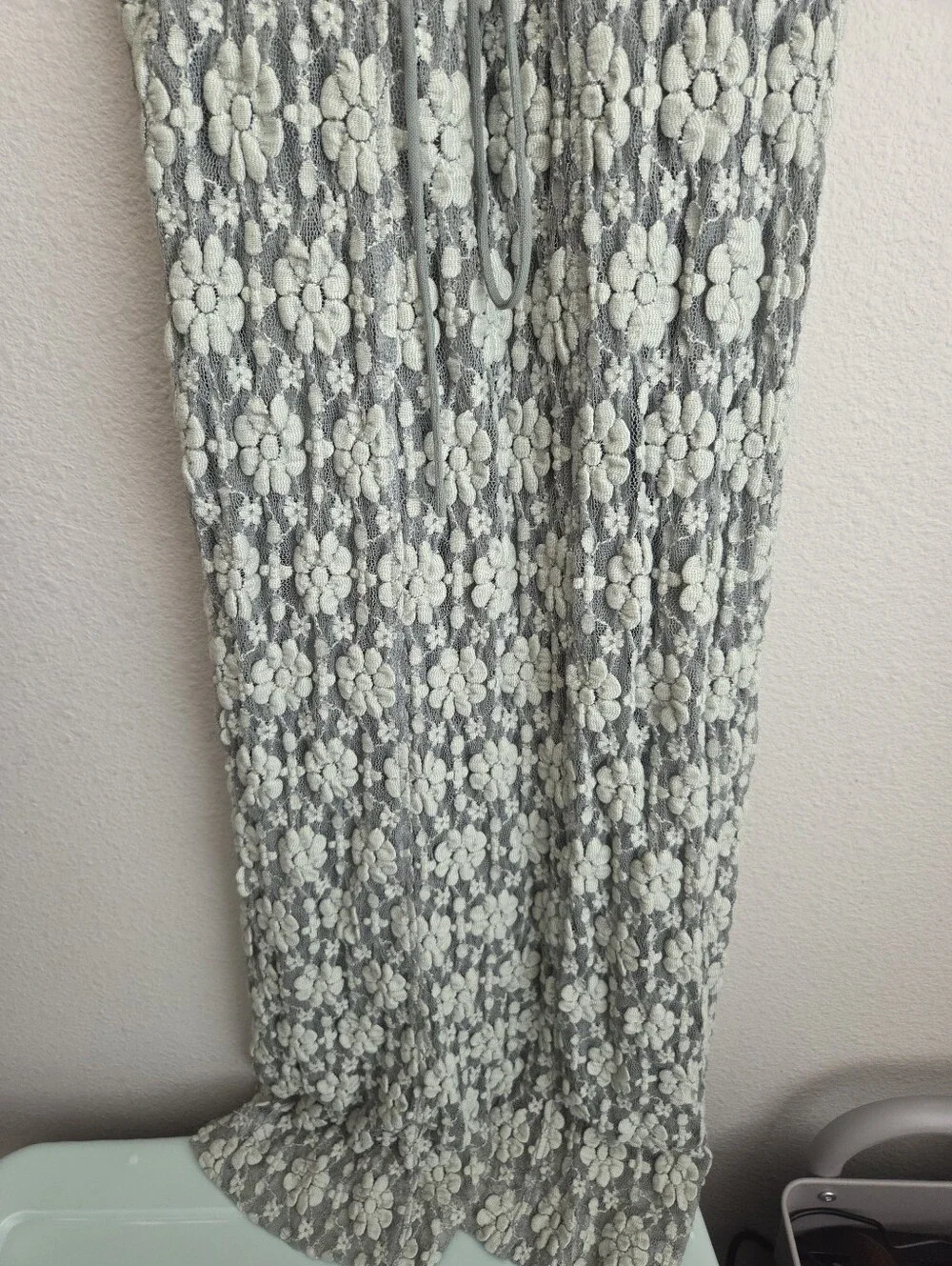 Free People Lucinda Lace Midi Dress in Greyed Olive size M NWT